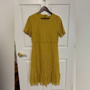 Beautiful Mustard Lace Dress - Orange Creek - Size L